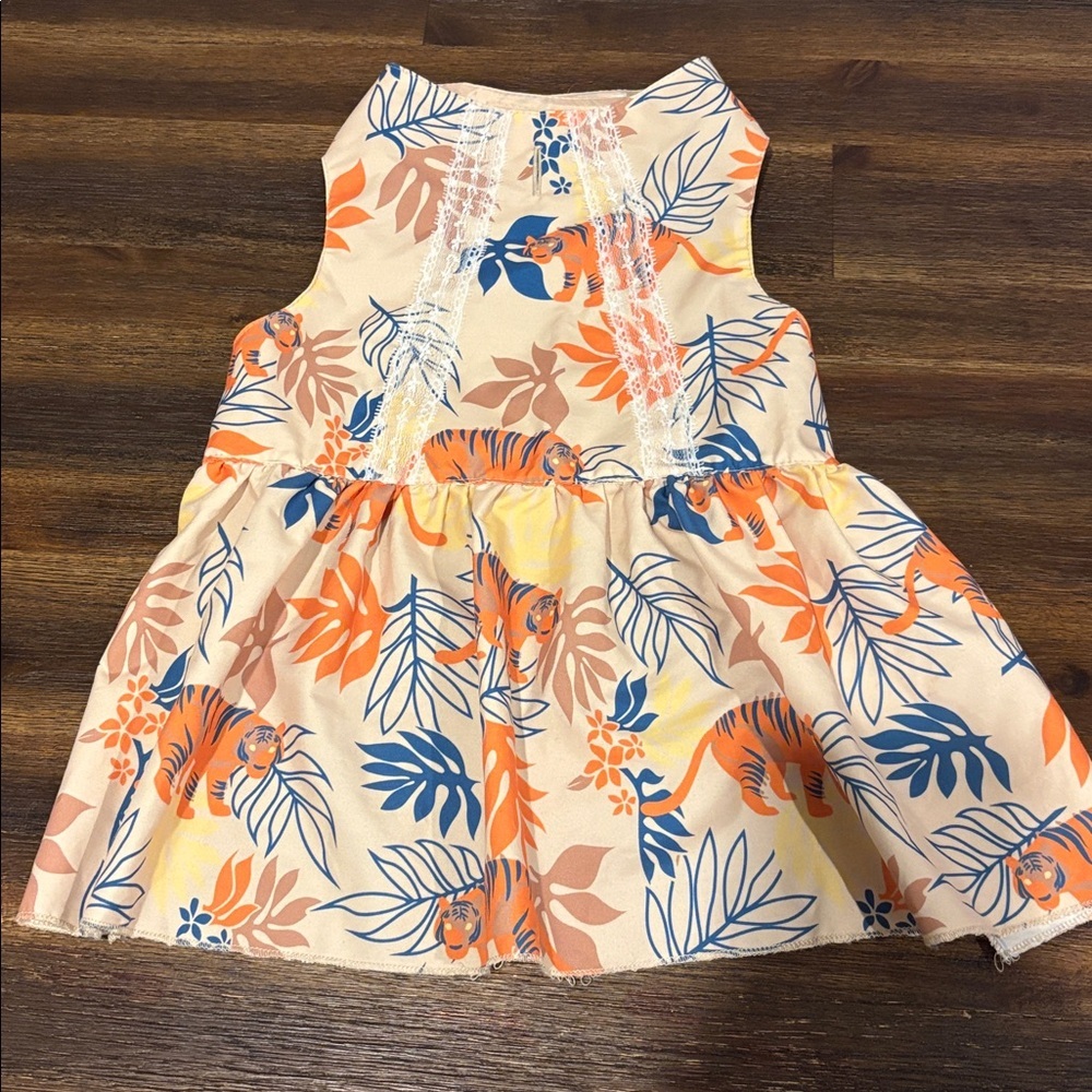 Dog Floral Tiger Print Dress